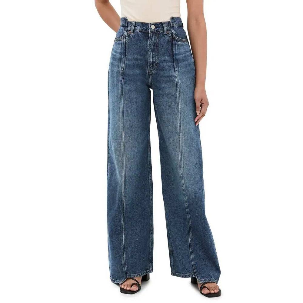 Reformation Cary Wide Leg Jeans Womens 32 Blue Cabo Reworked High‎ Rise Slouchy